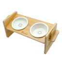 猫エサ台 猫食器 犬食器 ペットの食器 ペット 食器スタンド フードボウル 水ボウル 犬,猫用 セラミックボウル 陶磁器碗 竹製 高さ調節可能 (36*14.2...