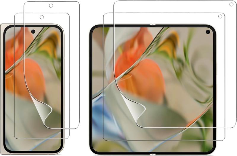 【アンチグレア 2+2枚セット】For Google Pixel 9 Pro Fold 対応 アンチグレアフィルム グーグル ピクセル9 Pro Fold保護フィルム サラサラ タッチ感 独創TPU素材 気泡消滅機能 衝撃吸収 簡単貼付 飛散【対応機種】Google Pixel 9 Pro Fold 対応なので（2枚メイン画面＋2枚右画面セット）、機種を間違いないようご注意下さい。もし運送途中、壊れたの場合、弊社にご連絡いただきますと幸いです、是非満足させて対応いたします。【アンチグレア加工、反射・指紋防止】アンチグレア技術によって、液晶画面への反射・映りこみを防止し、目にかかる負担も軽減するので長時間の作業も心配する必要ありません。指紋防止加工により指紋等の汚れがつきにくく、指紋がついても拭き取りやすくなっているので日常使用による汚れからしっかり保護します。【TPU製0.1mm極薄表面】高品質のTPU素材を採用し、わずか0.1 mmの厚さでスマホの元の応答感度を維持することができるだけではなく、透過率、画面の視認性とタッチ感も優れています。【サラサラ手触り】表面を顕微鏡で見ると、スクラブ保護フィルムはボコボコと凹凸が見えます。この凹凸は人間の指では段差として感じることはなく、触れる面積が減るため一般的な強化ガラスと比べるとサラサラとした使用感になるのです。表面が「サラサラ」としているので、快適にゲームやフリック操作することが可能です。[簡単貼り付け、脱落しにくい]Googleピクセル9pro Fold保護シートは4層の貼り付けサポート設計。説明書をよくお読みいただき、手順に従って貼っていただきますと、簡単に貼ることができます。弊社は品質がより良いフィルムを採用して、貼り付けた24時間以後、スマホ画面にぴったりと貼って、長く使ってもはがれにくい。保護フィルムの上に小さな気泡がある場合、自己修復機能がありますので、時間が経つとともに自然に抜けます。エッジの部分はカードで気泡を無理に追い出さないで放置してください。