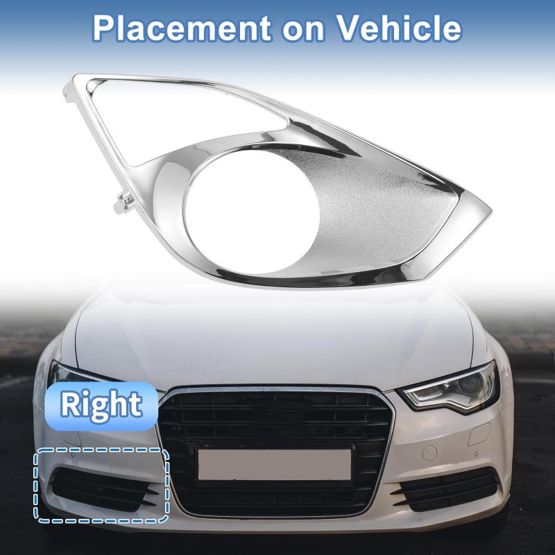 A ABSOPRO Toyotaに対応 アバロン2013-2015用フロントロワーバンパーフォグライトカバーインサートシルバートーンABS 1 Pcフロントライト521270 7060