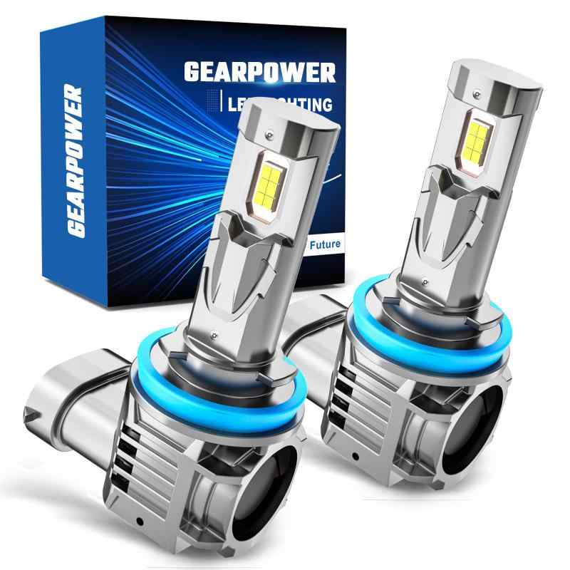 GEARPOWER H11 LED ヘッドライト 30000LM 700%明るい H8 H9 H11 H16兼用 6500k クールホワイト h11 led フォグランプ ファン付 h8 led フォグ車検対応 (2個入）2025