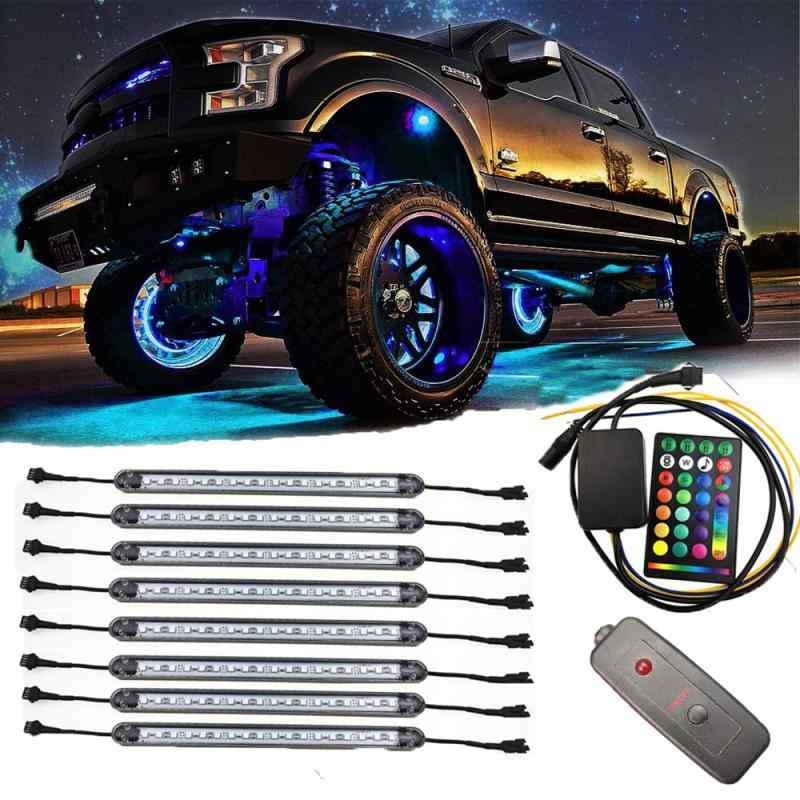 RGB ledテープライトキット 車シャーシ GREENBEAN ロックライト 携帯電話APP Bluetoothコントロールネオン 防水 多機能 4個セット 車外装飾用