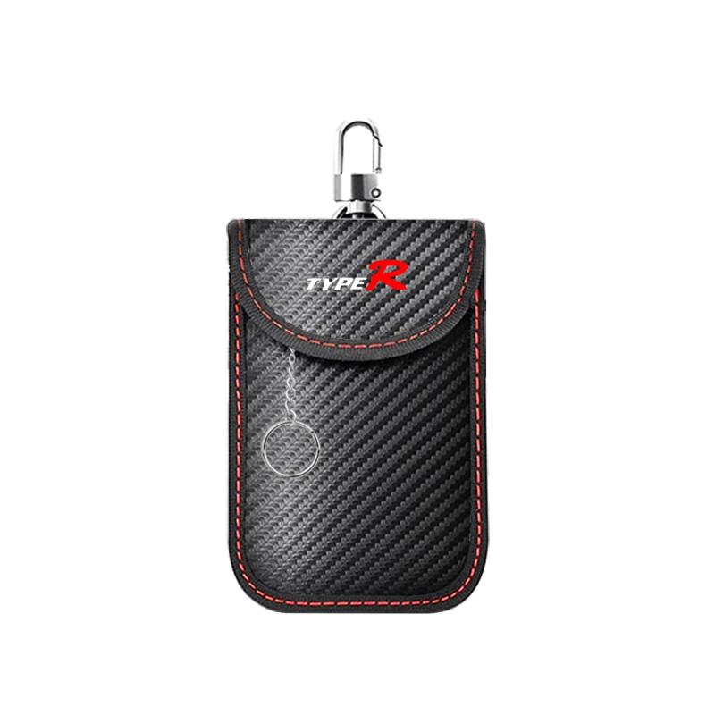 [GuuYi] タイプR 適用 車 電波遮断 キーケース リレーアタック対策 CIVIC TYPE-R FL系 FK系 全タイプ 対応 信号遮断 カー スマート キーポーチ 個人情報保護 盗難防止 スキミング防止 カー用品 防犯