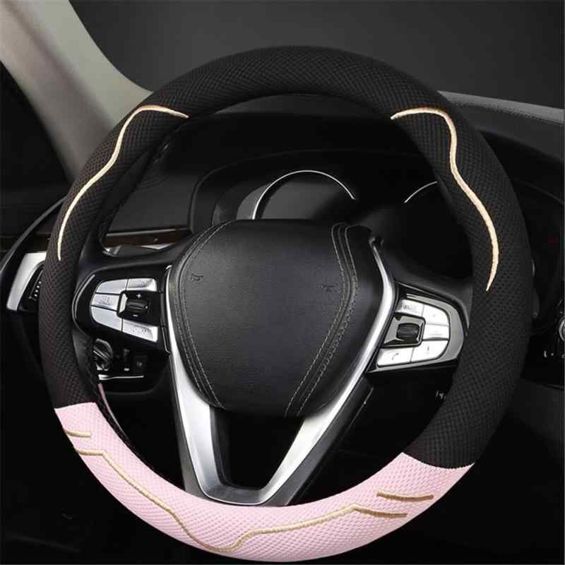 AUSTYLCO ハンドルカバー 薄型 ステアリングホイールカバー ステアリングカバー 車の ハンドルカバー おしゃれ かわいい 握り感 通気性 滑り止め 車内装 O型