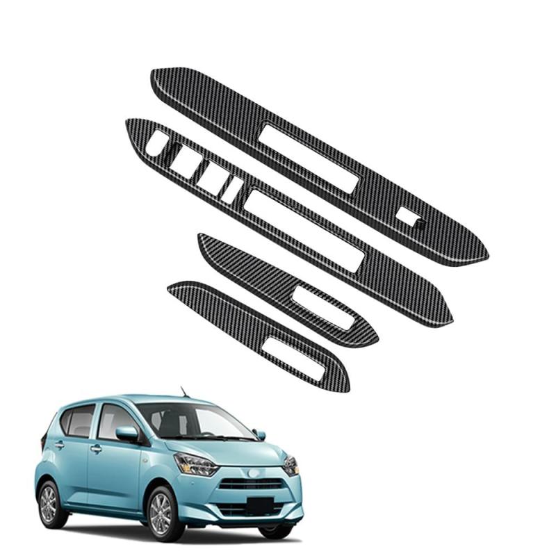 FOR ミライース LA350S LA360S カスタマイズされた部品 スイッチ リフト パネル ガラス スイッチ パネル ABS 樹脂 車固有の設計 傷に強い 耐摩耗性 保護 取り付けが簡単 4PCS ミライース アクセサリ