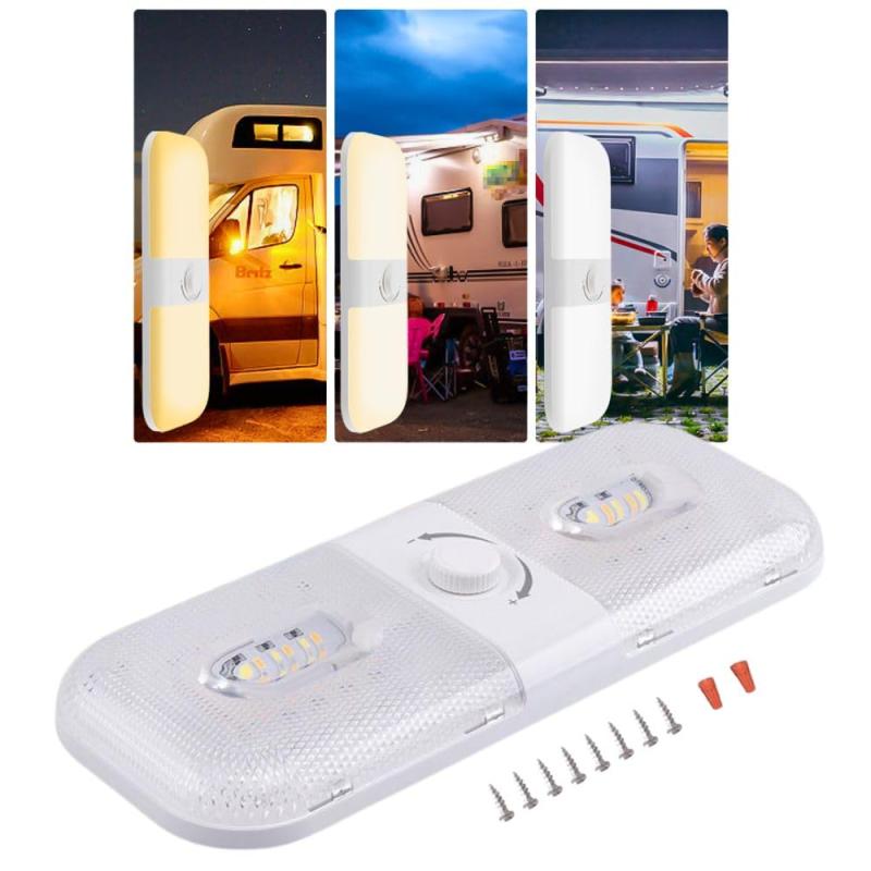 【one+lifestyle】DC12V-24V対応 LEDルームランプ 120連 車内灯 輝度調節可 汎用 キャンピングカー ト..