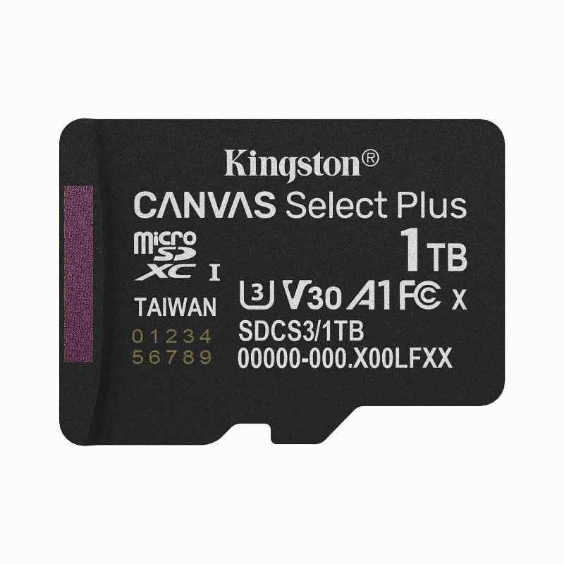 Kingston Canvas Select Plus microSDメモリーカード。