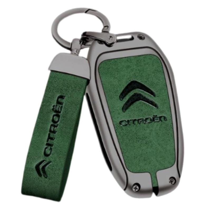 [NextBlue] シトロエン 互換 スマートキー キーケース 亜鉛合金 キーホルダー ロゴシール付き