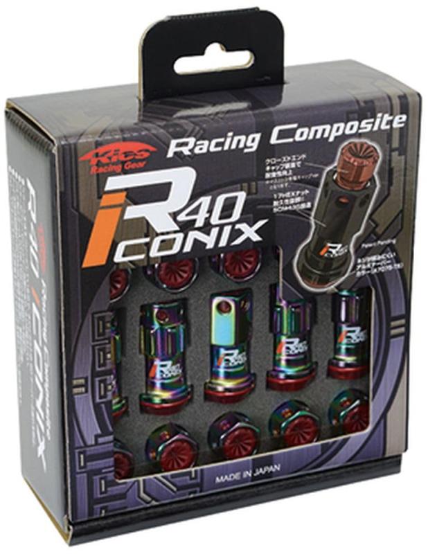 KYO-EI (協永産業) ホイールロックナット Racing Composite R40 iCONIX 【 M12 x P1.5 】 樹脂キャップ付 【 ネオクロ/ブラック 】 RIF-11NK