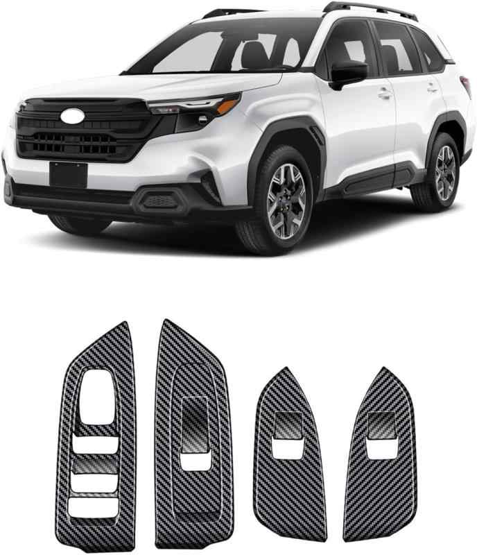 LIDUN 新型 スバル フォレスター Forester 専用 パワーウィンドウ スイッチ カバー ドア ウィンドウ ボタン ドアスイッチパネル インテリアパネル 内装 パーツ アクセサリー ABS樹脂製 4PCS Forester