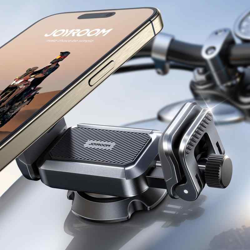 【先進傑作·マグネット式】 バイク スマホホルダー Joyroom 超強磁力 振動吸収 燃料タンクにワンタッチで貼付け 242km/h風防振り バイク用スマホスタンド 携帯ホルダー 簡単取付 スマホ固定
