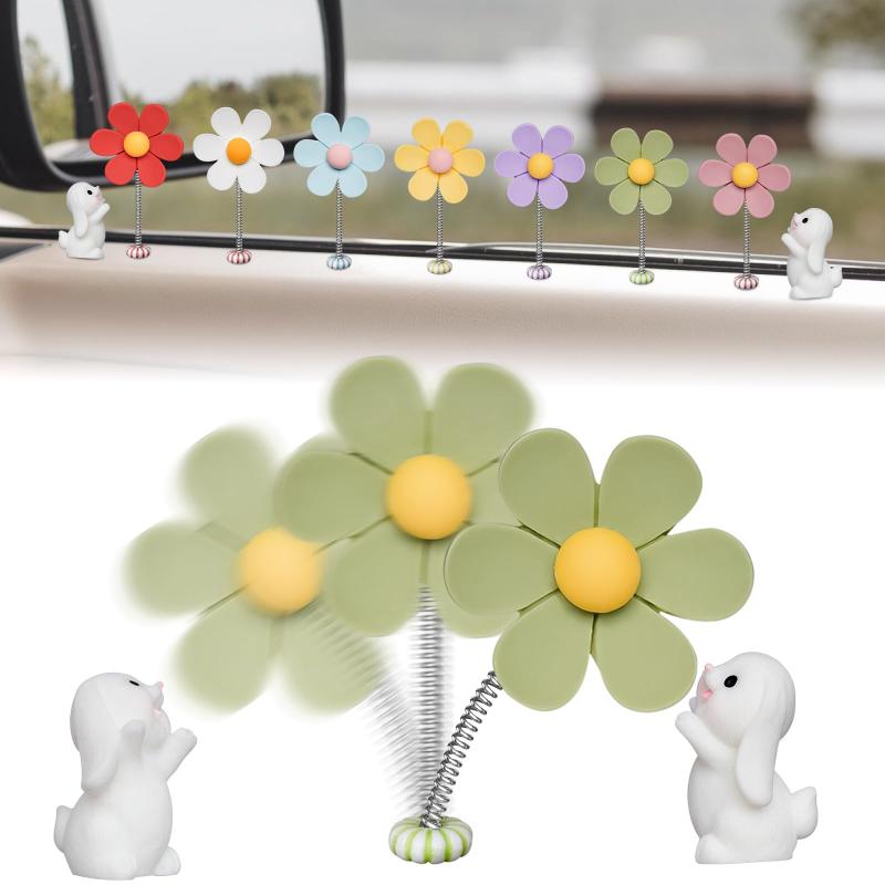 NiHome 車用ダッシュボードデコレーション 9個セット ーアクセサリー ダッシュボード 飾り 花かわいい おしゃれ 自転車 車用