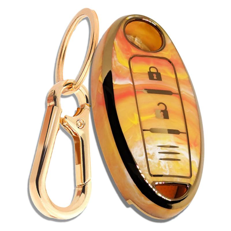 [FRACTAL CREATION] 日産対応 キーカバー TPU素材 スマートキーケース 落下防止 耐衝撃 軽量 キーホル..