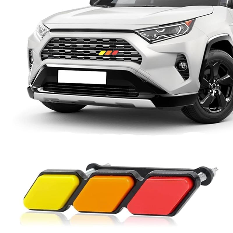 車フロントグリル 三色 バッジジエンブレム ステッカーデカール 取り付けが簡単 rav4 アクセサリー trd ステッカー 適合車のスタイリング