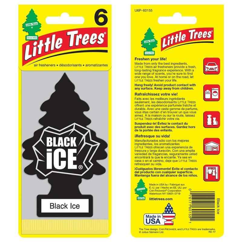HITOTSUNAGIのリトルツリー エアフレッシュナー 【Black Ice 6pac】6枚セットLittleTree 芳香剤 ブラックアイス6枚｜アングル2