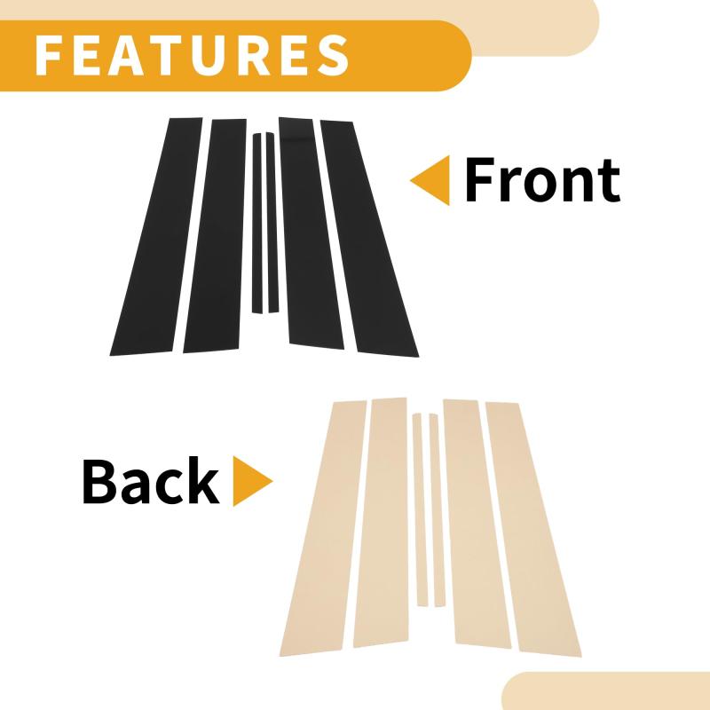 Partuto ドアピラーウィンドウトリムフロントリア左右アンチスクラッチステッカーピラーポストドアアウター外装カバーレクサスCT200 CT200h ZWA10 2011-2012用