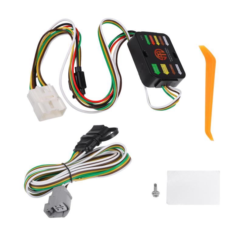 INFINAUTO 4ウェイフラットトレーラーワイヤリングハーネス 4ピンのトレーラーライトプラグ トヨタに対応ハイランダー2020-2022用のプラグアンドプレイ4ウェイフラットTコネクターハーネス ブ