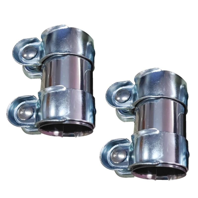 HAMILO マフラージョイントクランプ マフラーステー 全長約95mm 内径約45mm 2点セット同径用のマフラージョイントクランプ：オートバイの同径のパイプを連結させたい場合に役立つ同径用のマフラージョイントクランプ2点セットです。2箇所をボルトでしっかり均一に固定できるので、安定感もあります。品質の高いステンレス素材を採用：品質の高いステンレス素材を採用したマフラージョイントクランプなので、丈夫で耐腐食性にも優れていて、長持ちしやすいです。排気漏れなどのトラブルも起こりにくいです。取り付けも簡単：溶接不要で取り付けられるボルト式のマフラージョイントクランプですので、取り付けと取り外しを簡単に行えます。交換作業をスムーズに行いたい方にもおすすめの商品です。汎用性も高い：こちらのマフラージョイントクランプは汎用タイプなので、幅広い車種に適応しています。マフラーの延長や修理、自作マフラーの取り付け、サイレンサーのお試し取り付けなど、様々な用途で活用できます。セット内容：2点セット　全長：約95mm　内径：約45mm　素材：ステンレス、炭素鋼　カラー：シルバー　モニターの環境等により、色の見え方に若干差が生じる場合がございます。