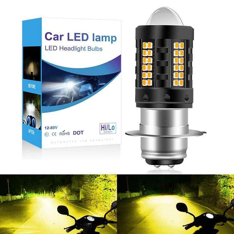 樂天商城 - スーパーブライト 最新改良型 バイク 原付 LED バルブ 直流 DC ヘッドライト P15D Hi/Lo切替 イエロー 黄色 バイク用 原付用 ライト