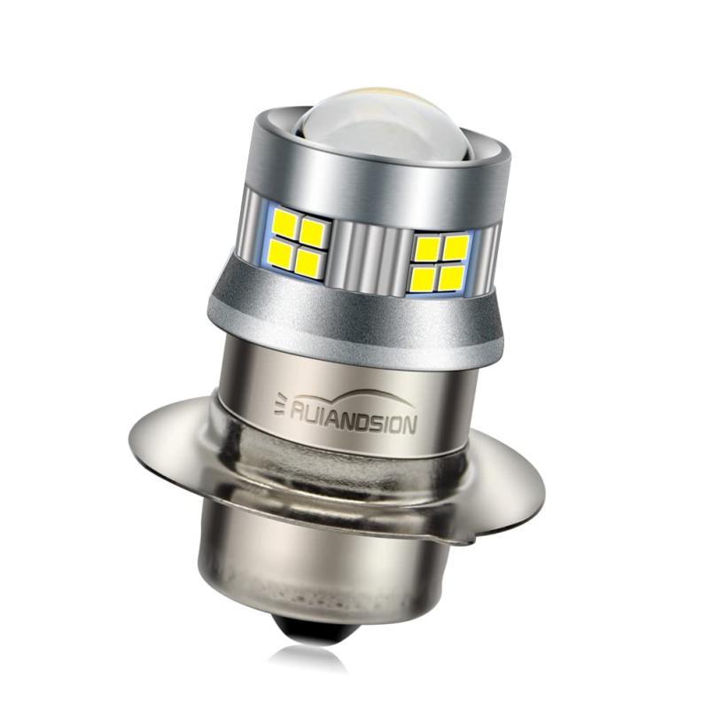 Ruiandsion P15S LED電球 DC 10-30V ホワイト2016 20SMD チップオートバイヘッドライト用LED電球