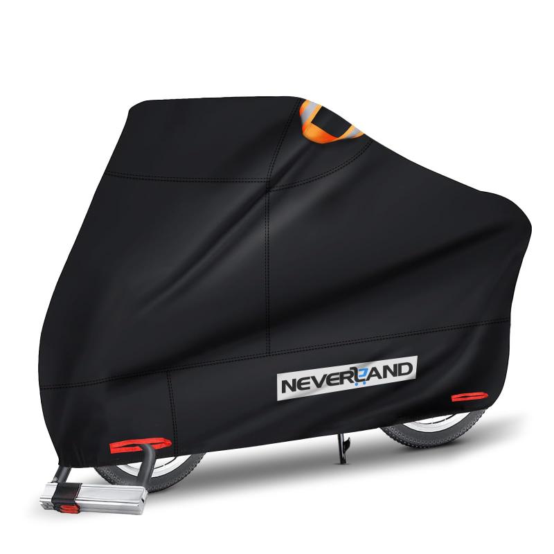 NEVERLAND バイクカバー 車体カバー 厚手 210Dオックス生地 撥水 丈夫 UVカット 風飛び防止 前後ロック穴 盗難防止 収納袋付き L 220 95 110CM