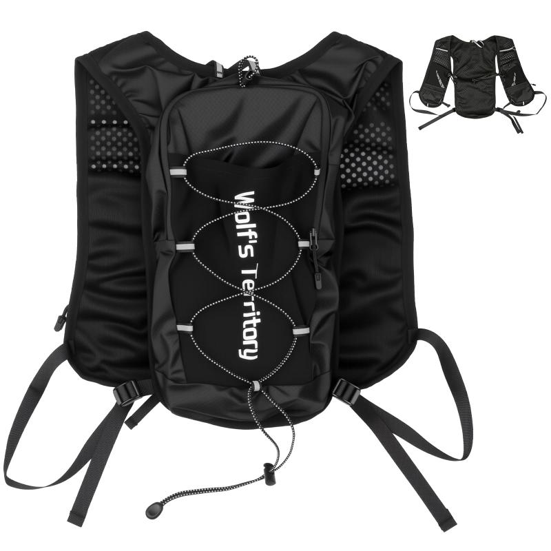 ランニング リュック 5L 超軽量 ハイドレーション対応 防水 撥水 通気性 トレラン ザック サイクリング 登山 マラソン ジョギング用 男女兼用【超軽量・快適フィット】約160gの軽量設計。背面とショルダーに通気性の高いメッシュを採用し、長時間のランや通勤でも蒸れにくく快適。【ハイドレーション対応】1.5～2Lのハイドレーションパックに対応。チューブ固定ループと給水口付きで、走りながらスムーズに補給。【十分な収納＆安全性】5L容量。スマホ/財布/鍵を分けて入れられる多機能ポケット、荷物ストラップ、反射テープ、緊急用ホイッスルを装備。【軽量ナイロン＆撥水】傷や擦れに強いナイロン生地に撥水加工。急な小雨や汗を弾き、日常のお手入れも簡単。（防水ではありません）【幅広い用途・男女兼用】ランニング、トレイルラン、マラソン、サイクリング、ハイキング、登山などに最適。調整可能なチェストベルト×2＆サイドベルト×2で体にしっかりフィット。