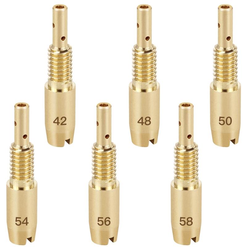 パイロットジェット Jetsetmoto スロージェット 6個 セット (23 X 5) TK (テイケイ) P/J #42、#48、#50、#54、#56、#58 ヤマハ用 JOGシリーズ/ビーノ/グランドアクシス100等 アクシス50、アクシス90、