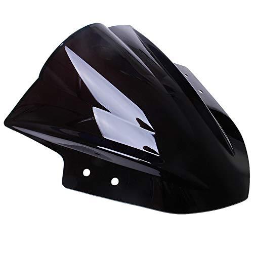 Dclcrb カワサキニンジャ250モーターサイクルウィンドシールドスクリーンスモークダブルバブル 13 14 15 16 カワサキニンジャ250ウィンドシールドモーターサイクル (ブラック)