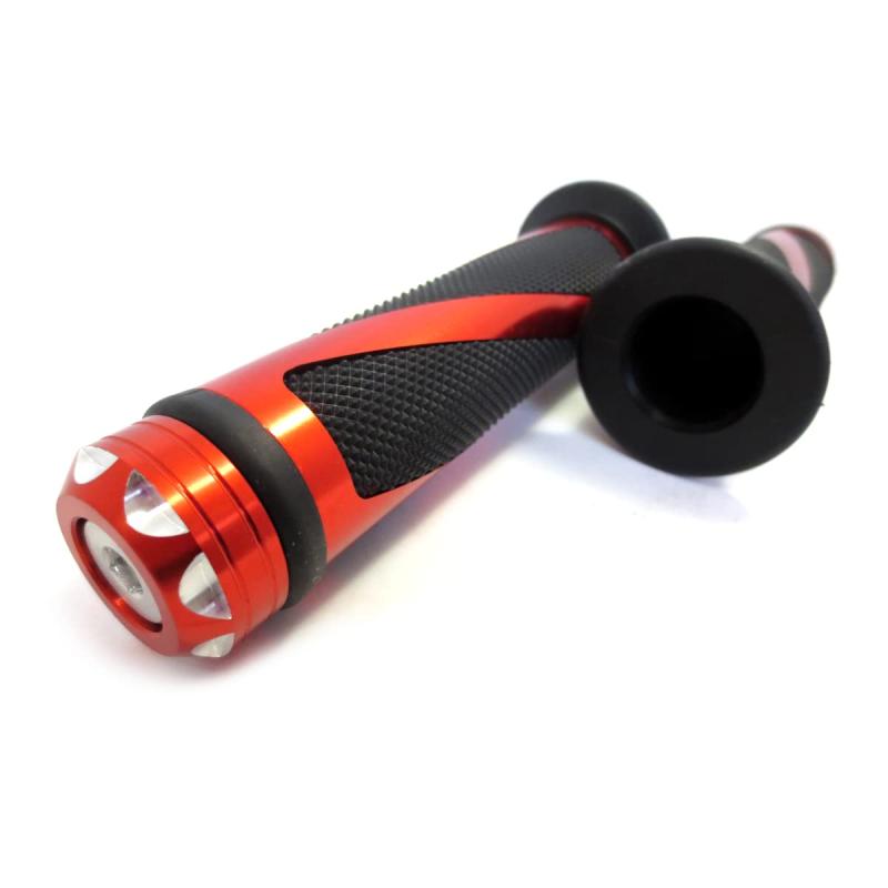 (maximaselect) バーエンド グリップエンドバー スパイラル グリップ アルミ 汎用 22.2mm 7/8インチ 非貫通 ハンドル バイク ズーマー PCX ジャイロキャノピー ライブディオ グロム などに メンテ