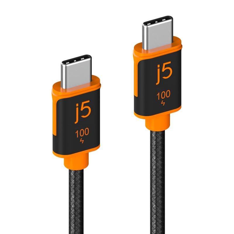 j5create USB-C to USB-C 通信充電ケーブル 1.8m 最大5A充電対応 PD100W USB2.0 480mbpsデータ転送 高耐久性二層形成コネクター 絡まりにくい二重編込みケーブル スマホ タブレット ノートPC対応 iPad/