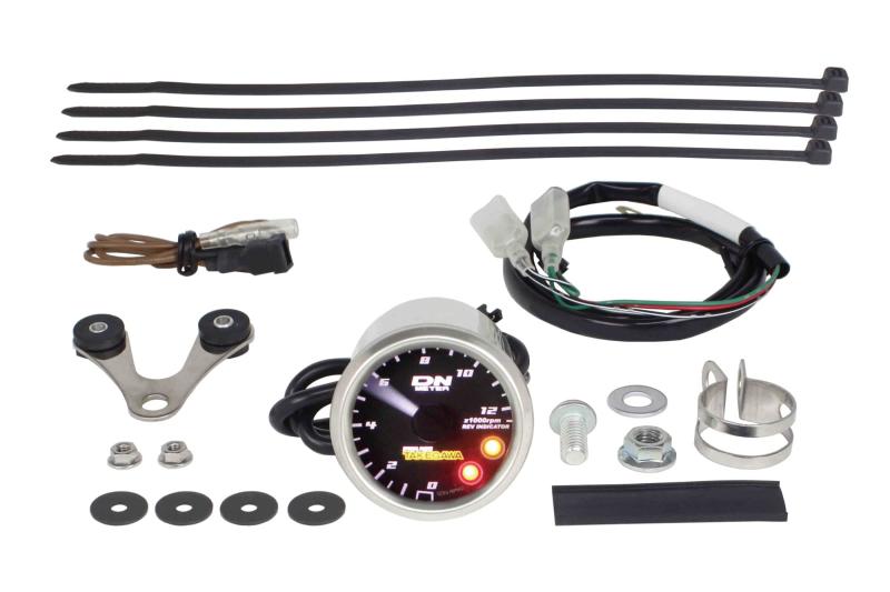 スペシャルパーツ武川(TAKEGAWA) φ48スモールDNタコメーター 12500rpm レブインジケーター付 クロスカブ50/110 05-05-0081 ステンレス/ブラック