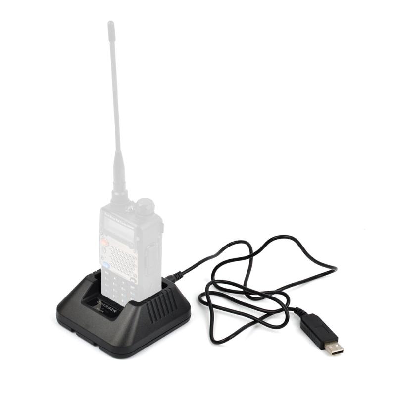 HITOTSUNAGIのUSB 充電ケーブル Baofeng無線機充電器ベース用 UV-5R UV-5RA UV-5RB UV-5RE UV-82用｜アングル3