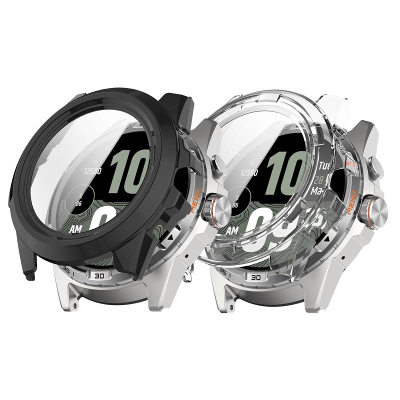 Ticwatch Atlas Case Cover with Integrated Glass Film 【NOUKAJU】For Ticwatch Atlas Smartwatch Case Protective Film PC + Tempered Glass Cover Integrated Full Protection Ultra-thin Easy Installation Shockproof