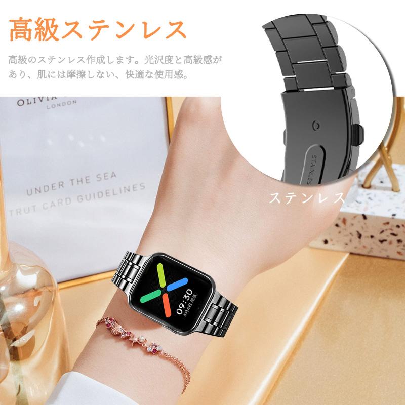 [Miimall] 対応Oppo Watch Free バンド ステンレス Oppo Watch Free 交換バンド 金...