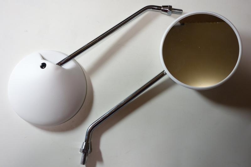 丸型バックミラー 左右セット 8mm 正ネジ （3種類の取り付けボルト付属）カブ TODAY（トゥディ）スクーピー TACT（タクト）Dio（ディオ）等スクーターに C50-MIR(2.0)