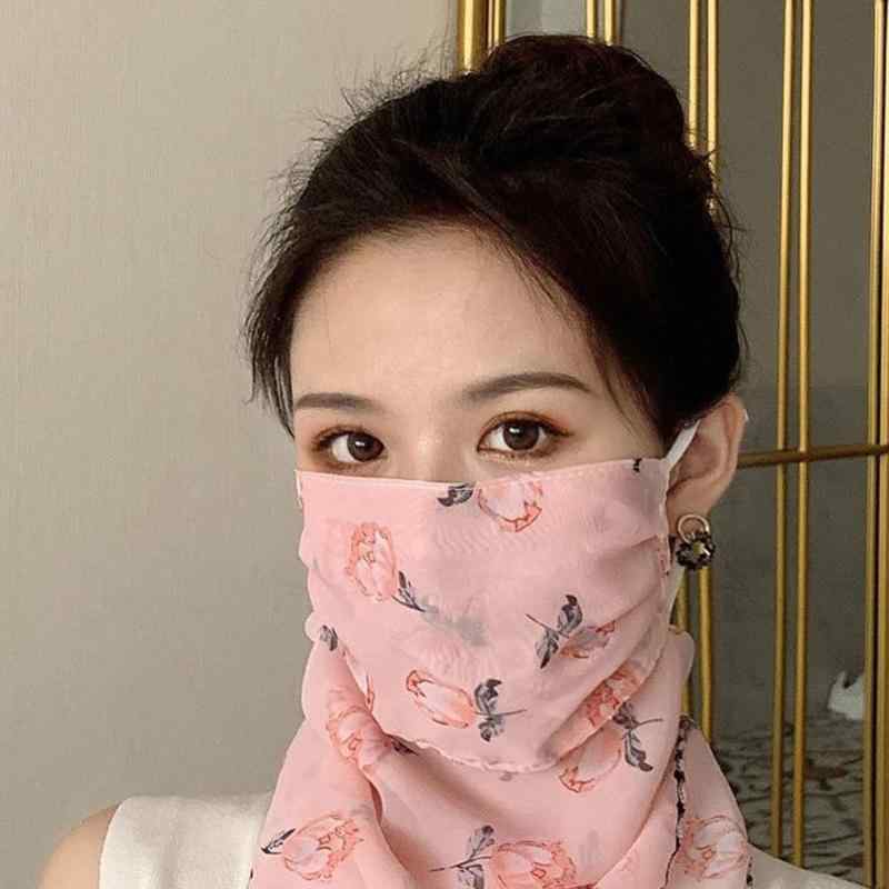 [Kaseremy] 日焼け止め フェイスカバー おしゃれ UVカットマスク 首までガード シフォン製日除けマスク 通勤 バイク 自転車 アウトドア用 呼吸しやすい 紫外線対策 速乾 洗える