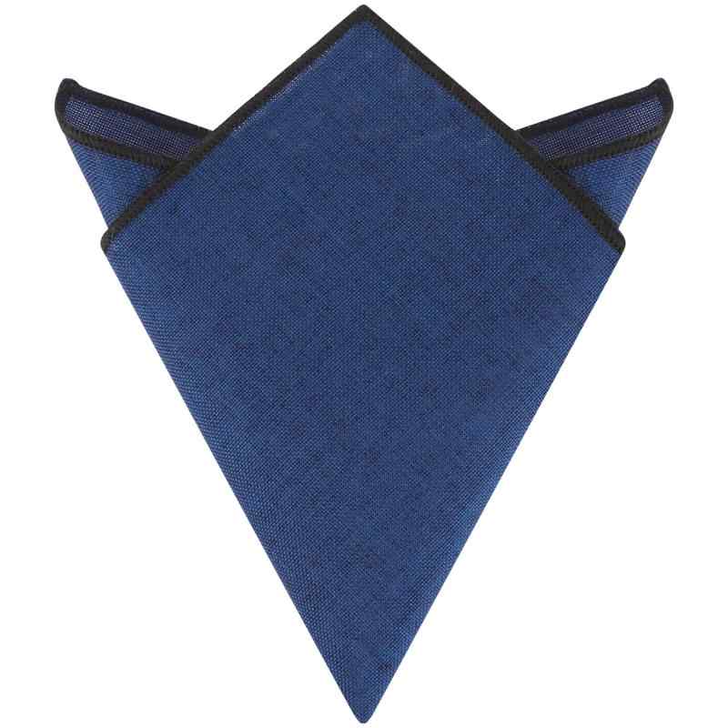 [Elerevyo] メンズポケットチーフ リネン風テク スチャード無地織りハンカチ トリム付き ウェディングパーティー用