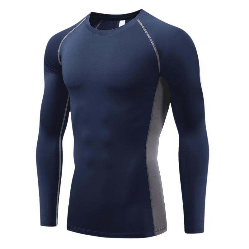 [Muxuryee] スポーツインナー メンズ 長袖 丸首 夏用インナー アンダーシャツ コンプレッションウェア 吸汗 速乾 スポーツシャツ ゴルフウェア
