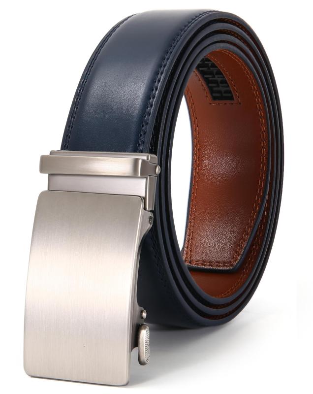 [Nelbons] ベルト メンズ ビジネス 紳士 スーツ用/作業用 穴なし カジュアル クリック コンフォート 大きいサイズ 無段階調節 プレゼント用ボックス付き 長さ95cm～165cm