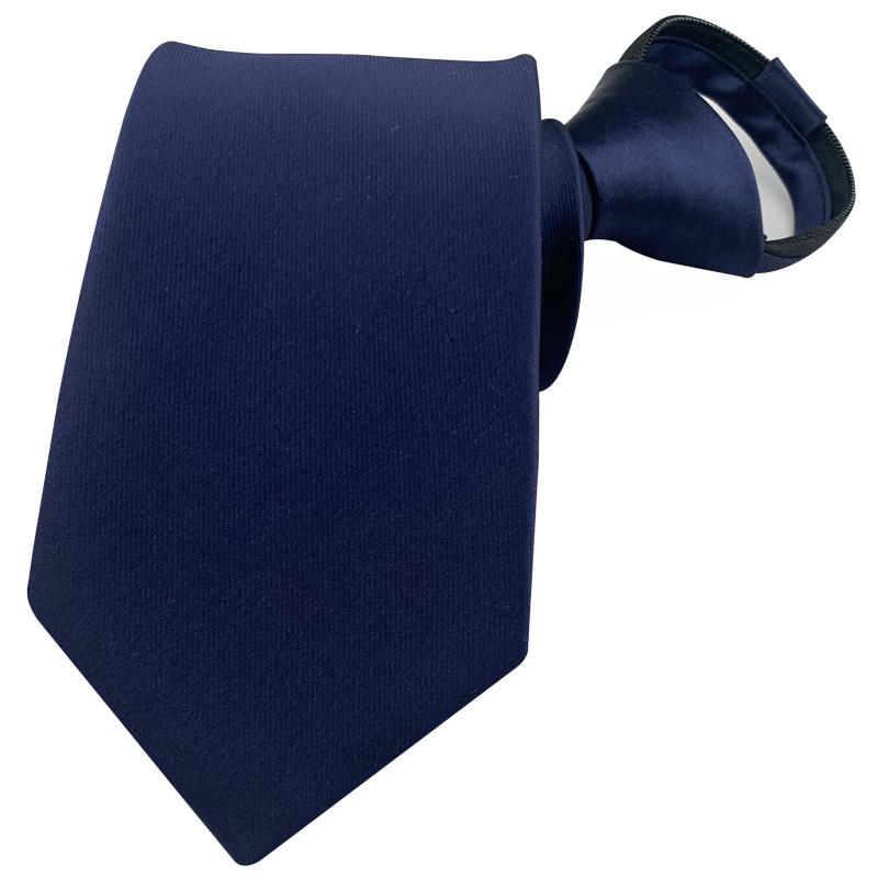 [QCWQMYL] ワンタッチネクタイ ジップ式 便利 簡単 3秒装着 ジッパータイプ フォーマル ビジネス 黒 礼服 礼装 結婚式 卒業式 冠婚葬祭 ネイビー ネクタイ