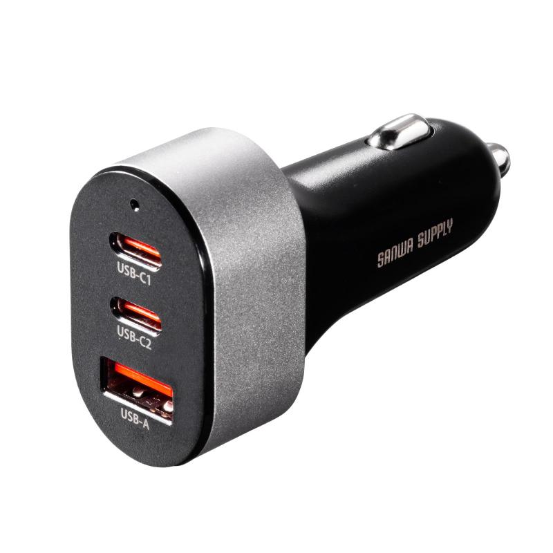 ����掠�ץ饤 �������㡼���㡼 USB PD 67W (USB-C��2��USB-A��1 ���3�ݡ���) 12/24V�б� ��®���� �Ρ���PC�б� CAR-CHR83CPD