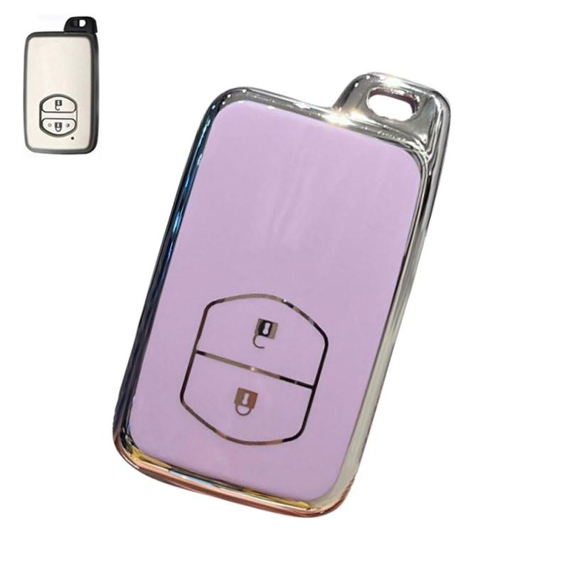[LETINGFAR] キーケース トヨタ用 スマートキーケース キーカバー 柔らかい TPU素材 2ボタン トヨタ専用設計 キーホルダー プリウス30系 アクア ヴィッツ カローラ 86 等に適用キーケース
