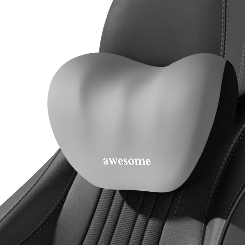 ネックパッド 車 柔らかい【人体工学設計】【メモリー綿】 首クッション 低反発 ネックピロード 頸椎サポート ヘッドレスト 長時間運転 車内装 取付簡単 調節可能 洗える ﻿