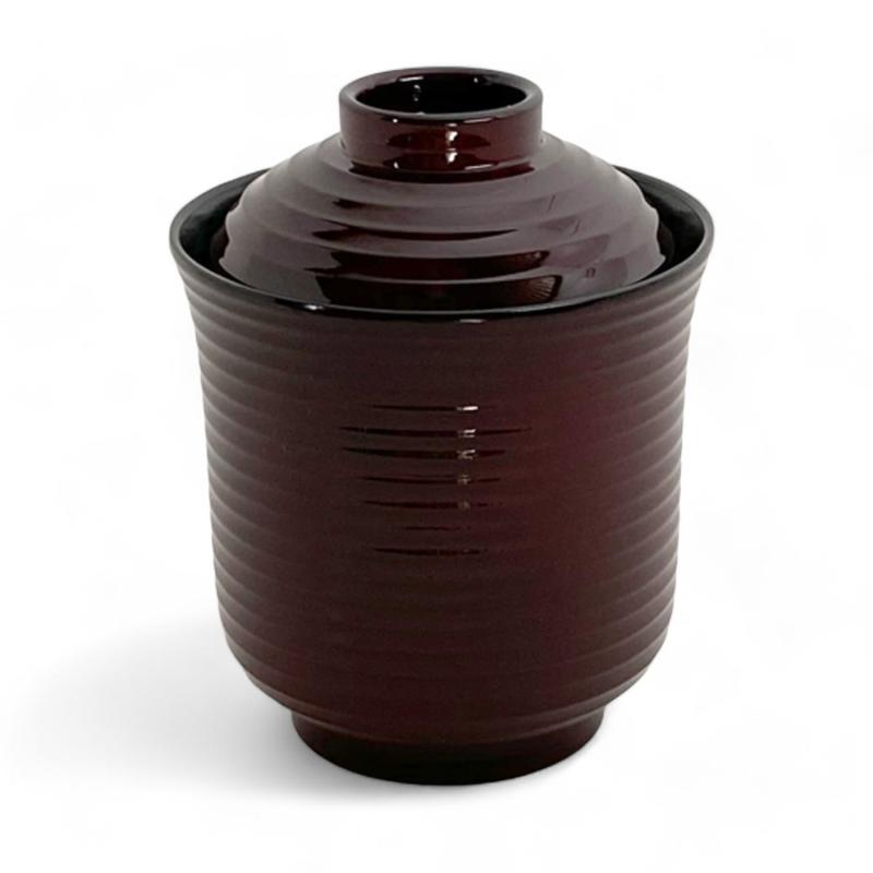 J-kitchens 味噌汁 お椀 220cc 7.7cm x 9.7cm 線引き箸洗椀(小)溜 日本製
