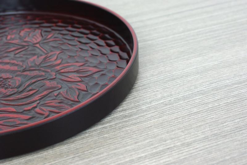 中西工芸(Nakanishi-kougei) お盆 中西工芸 紀州のぬりもの 丸盆 鎌倉