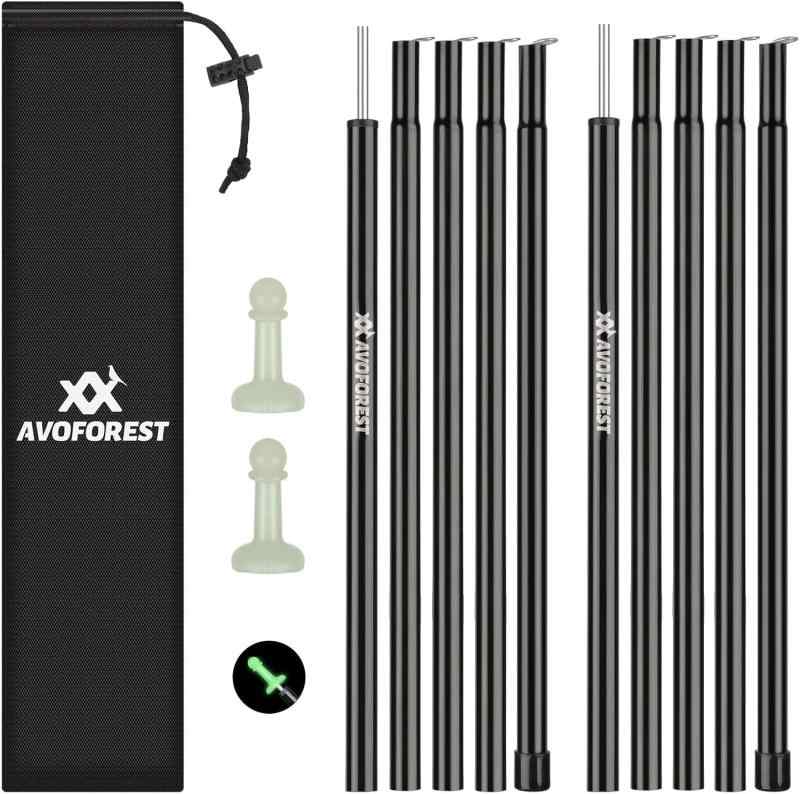 タープポール AVOFOREST スチール製 テントポール 直径16MM 総長189CM 2本セット 5...