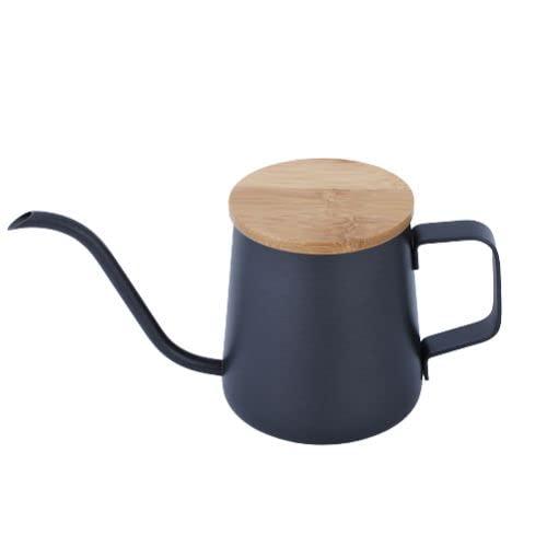 Coffee Kettles - FUN COFFEEドリップポット 350ml 細口 ステンレス製 コーヒーケトル 蓋付きコーヒーポット キッチンドリップ 1人用 コーヒー おしゃれ ブラック 新生活 (co-0046-1)