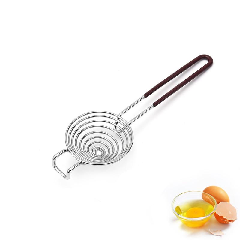  黄身取り卵黄身分け分ける器 エッグセパレーター 卵黄 卵白 分離 304食品級素材ステンレス製 キッチン用品 調理器具 クッキングツール （ブラウン）