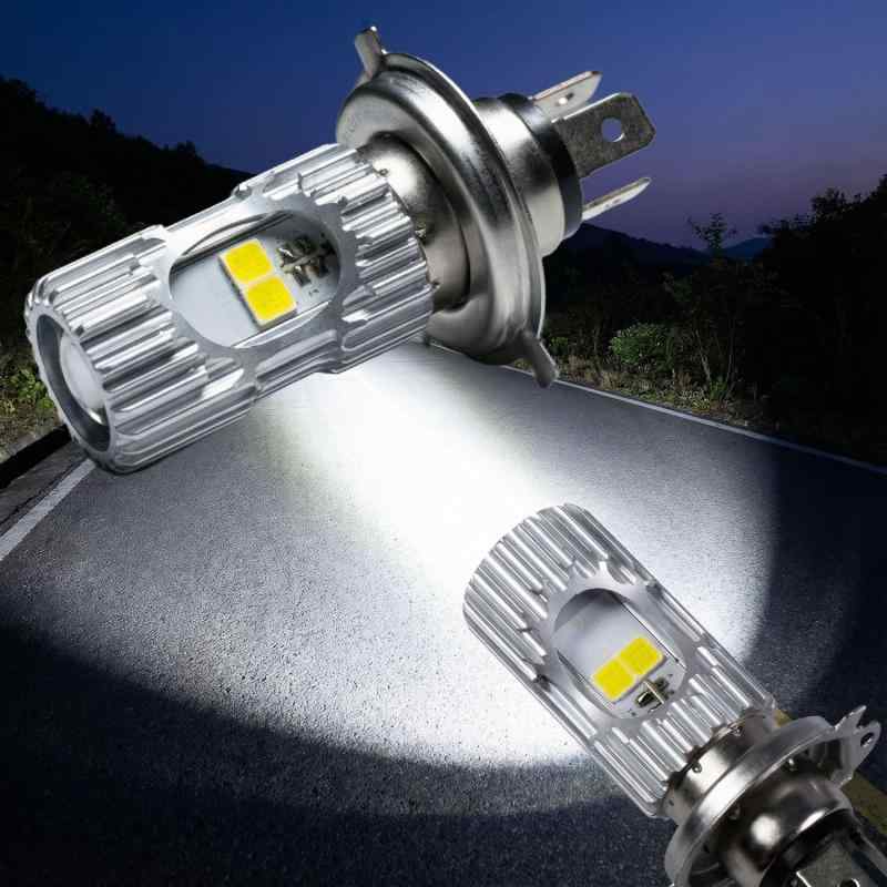 KKLM H4 LED ヘッドライト HS1 H4 LED ヘッドライト バイク用 バルブ ハイロー切替 6500Kホワイト 2000lm 両面発光 DC9-80V ファンレス 高輝度 省エネ HS1対応 取り付け簡単 二輪用 ヘッドランプ 汎用