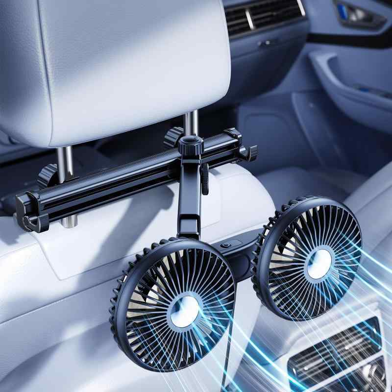 HITOTSUNAGIのnediea 車 扇風機 車用扇風機USB 扇風機 後部座席の使用｜アングル2