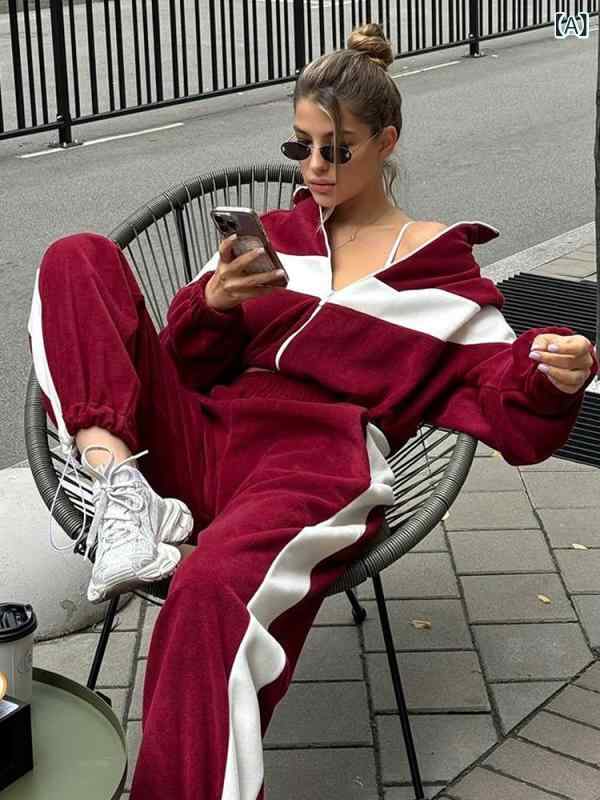 ファッション 欧米の スーツの カジュアルな スポーツの スーツの ジッパーの カーディガンの ズボンの 2つの セットの 女性商品番号: C56155パターン: カラーブロックパンツの長さ: ズボン人気の要素: コントラストカラー職人技: コラージュ/スプライシング発売年・シーズン: 2025年秋生地名: ポリエステル主な生地構成: ポリエステル(ポリエステル繊維)主な生地構成 2: ポリエステル(ポリエステル繊維)色: ブルゴーニュ,白い,グレー,ラクダサイズ: S,M,L,XLスタイルタイプ: ストリートファッショニスタ主な生地成分の含有量: 95%以上スタイル: ヨーロッパとアメリカのスタイルスーツスタイル: パンツスーツ国境を越えたスタイルのタイプ: 個性的なストリート対象性別: 女性のスリーブタイプ: レギュラースリーブ袖丈: 長袖国境を越えた供給はありますか?: はい製品カテゴリー: カジュアルスーツ主な生地成分 2 の含有量: 95%以上主な下流販売エリア1: ヨーロッパとアメリカ主な下流販売エリア2: ヨーロッパとアメリカ
